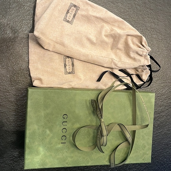 Gucci Shoes Gucci Shoe Box With Ribbon And Two Shoe Dusters Bags